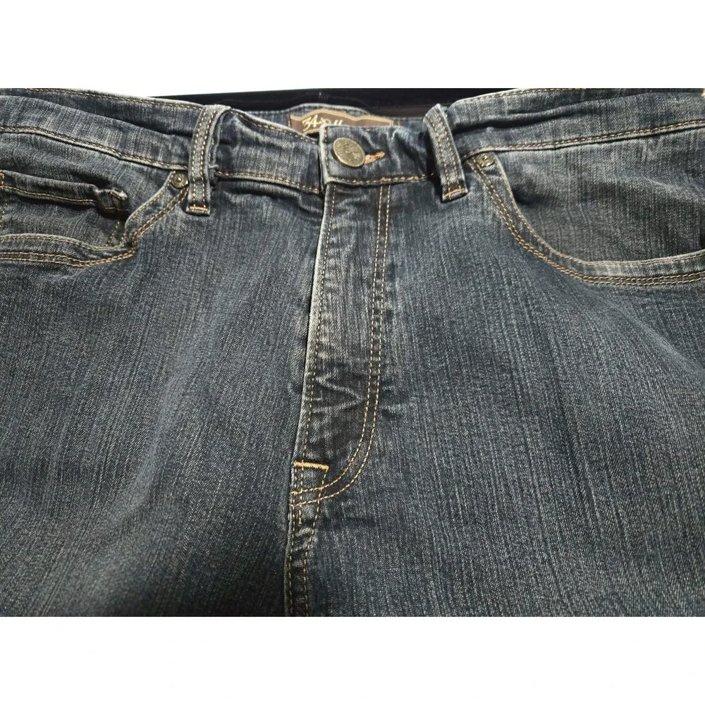 34 Heritage Courage Straight Leg Jeans Mens 34x32 Dark Wash Blue Denim Stretch